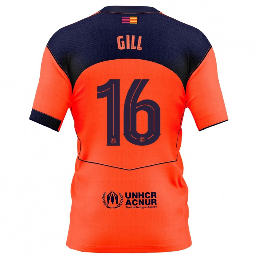 Danxen Bambino Maglia Adrian Gill #16 Arancione Blu Scuro Kit Gara Third 2025/26 Maglietta