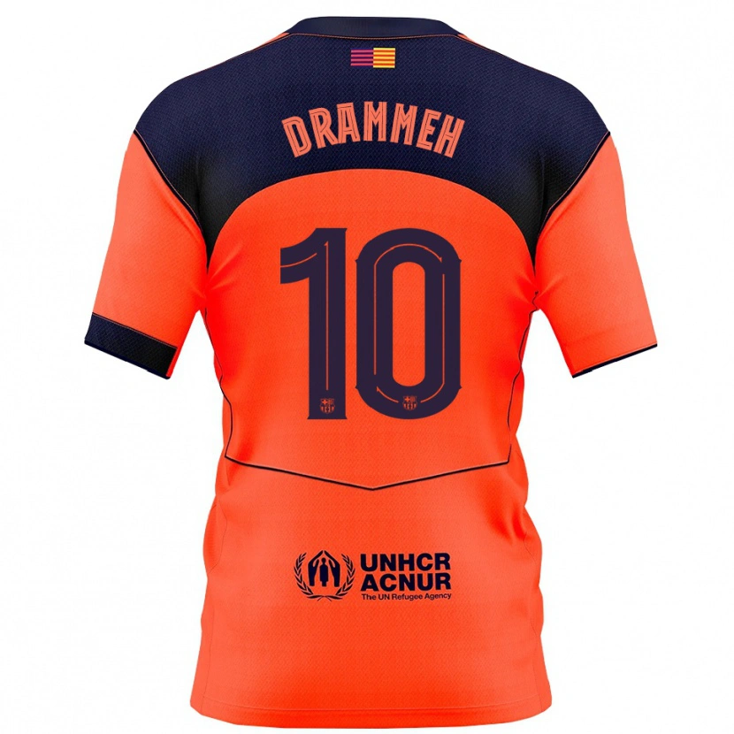 Danxen Bambino Maglia Alieu Drammeh #10 Arancione Blu Scuro Kit Gara Third 2025/26 Maglietta