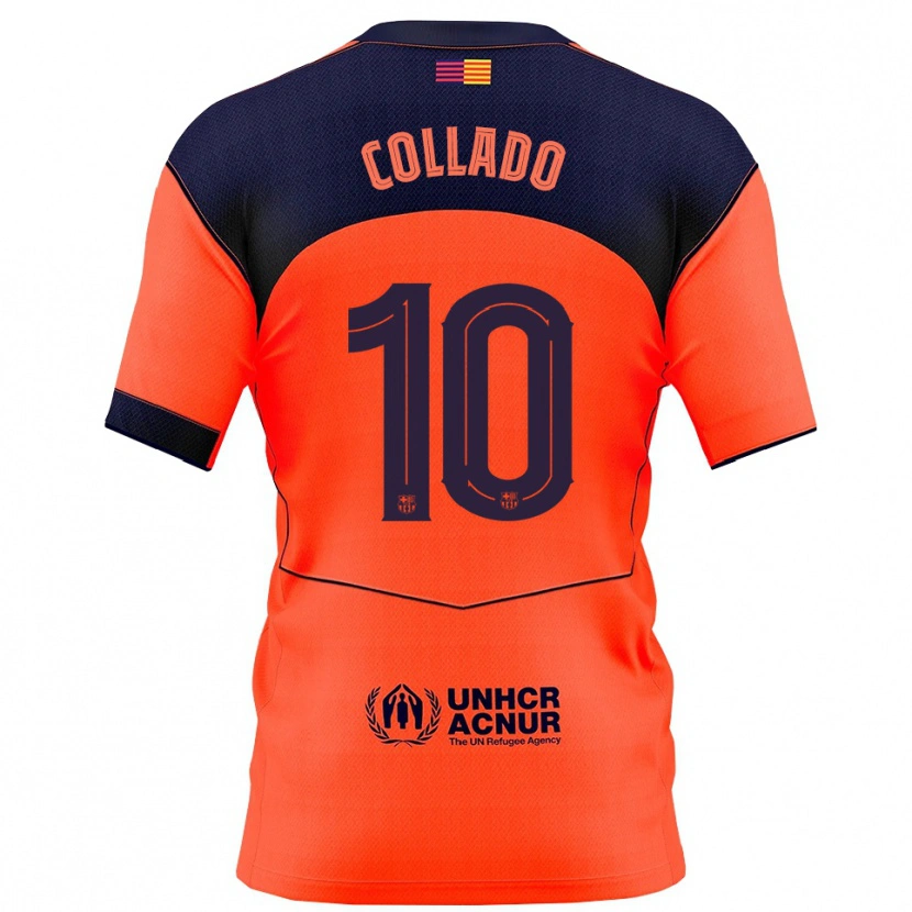 Danxen Bambino Maglia Alex Collado #10 Arancione Blu Scuro Kit Gara Third 2025/26 Maglietta