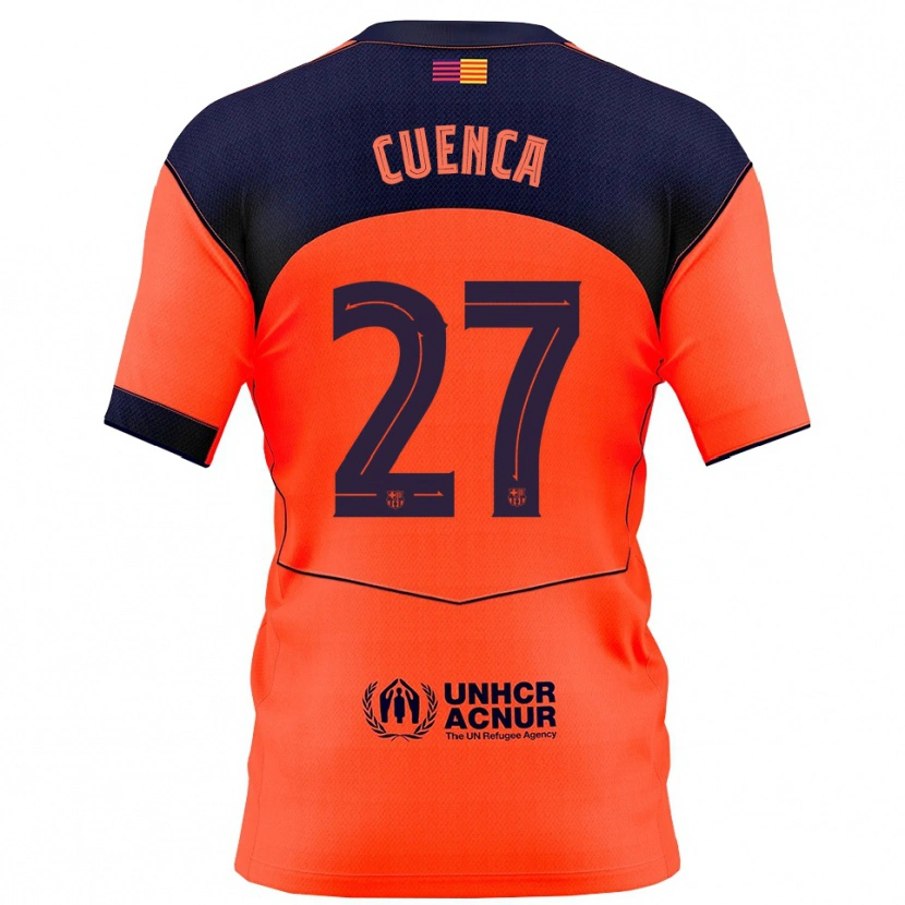 Danxen Bambino Maglia Andrés Cuenca #27 Arancione Blu Scuro Kit Gara Third 2025/26 Maglietta