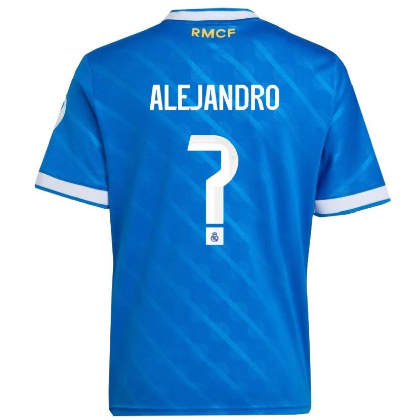 Danxen Bambino Maglia Alejandro Hernández #0 Blu Bianco Kit Gara Third 2025/26 Maglietta