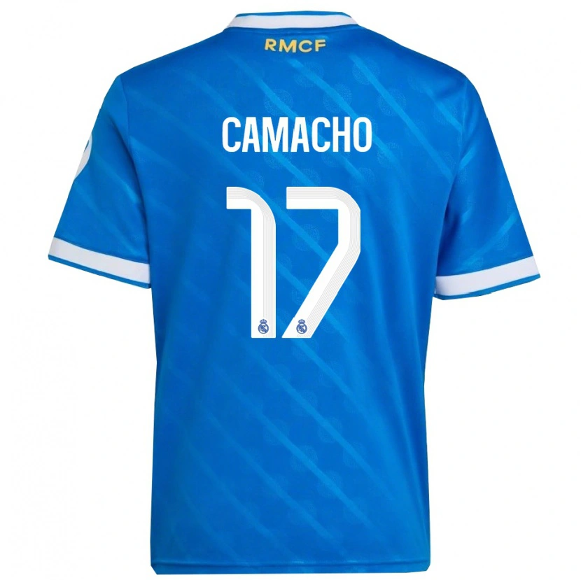Danxen Bambino Maglia Carla Camacho #17 Blu Bianco Kit Gara Third 2025/26 Maglietta