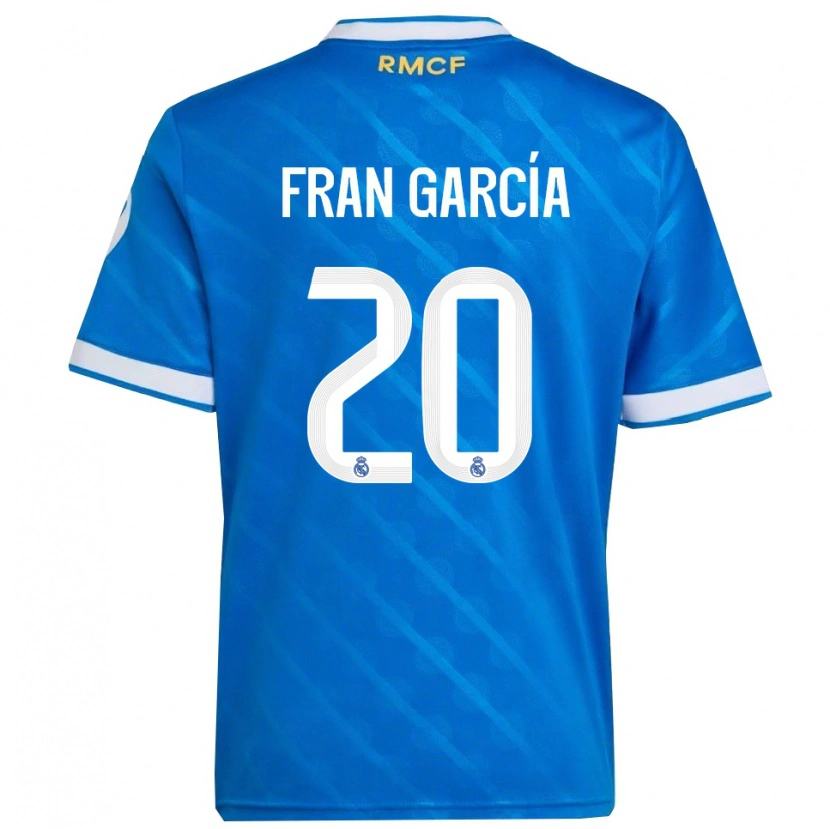 Danxen Bambino Maglia Fran García #20 Blu Bianco Kit Gara Third 2025/26 Maglietta