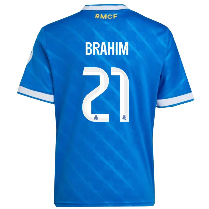 Danxen Bambino Maglia Brahim Díaz #21 Blu Bianco Kit Gara Third 2025/26 Maglietta