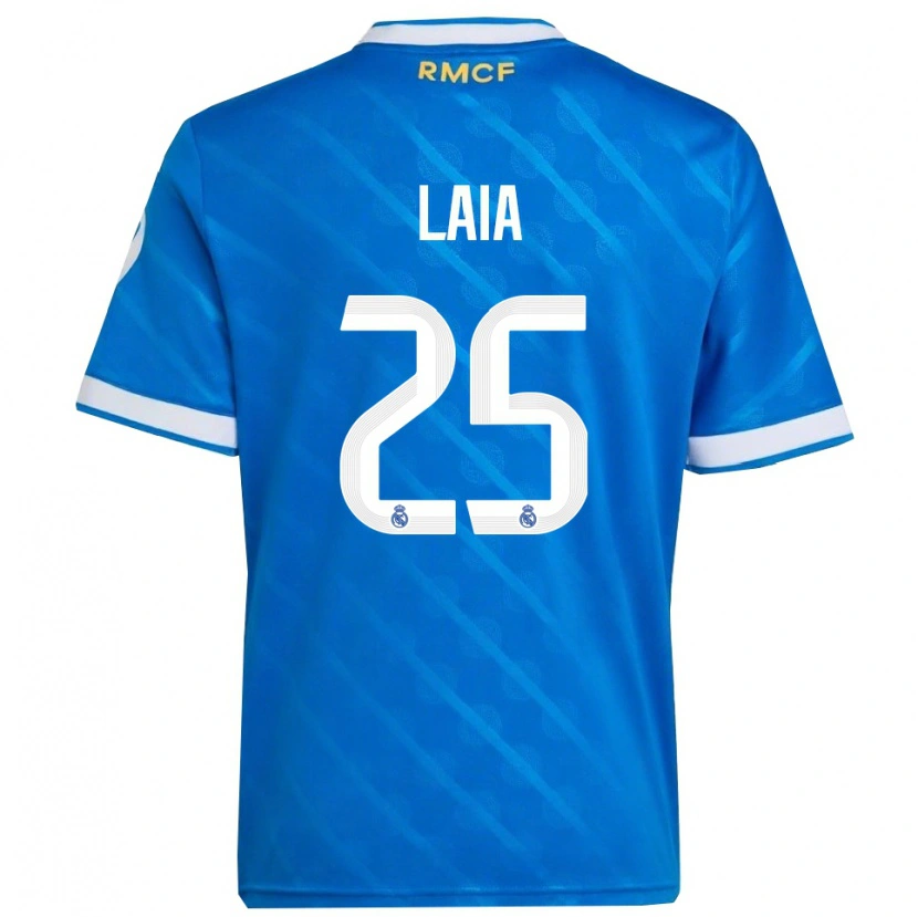 Danxen Bambino Maglia Laia López De La Morena #25 Blu Bianco Kit Gara Third 2025/26 Maglietta