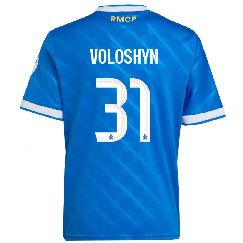 Danxen Bambino Maglia Ilya Voloshyn #31 Blu Bianco Kit Gara Third 2025/26 Maglietta