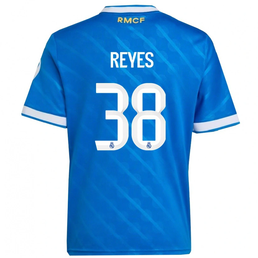 Danxen Bambino Maglia José Reyes #38 Blu Bianco Kit Gara Third 2025/26 Maglietta