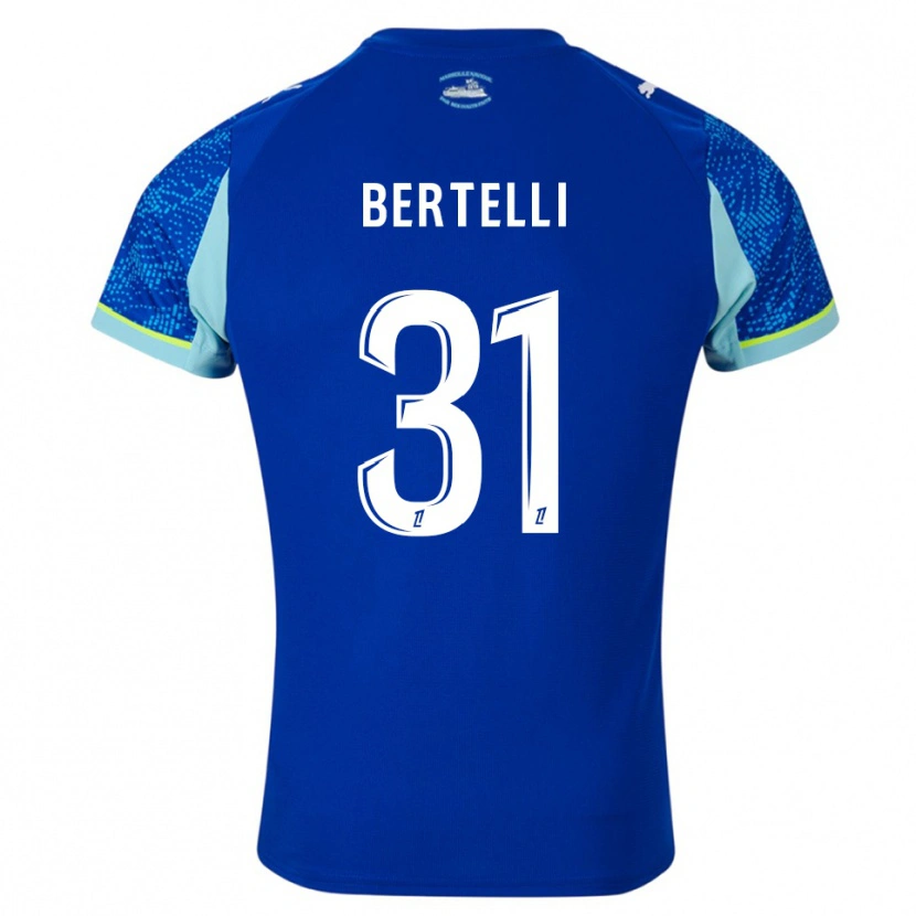 Danxen Bambino Maglia Ugo Bertelli #31 Azzurro Bianco Kit Gara Third 2025/26 Maglietta