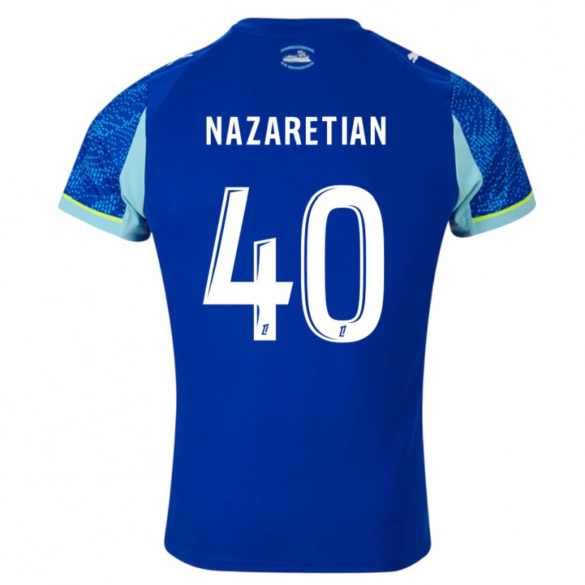 Danxen Bambino Maglia Manuel Nazaretian #40 Azzurro Bianco Kit Gara Third 2025/26 Maglietta