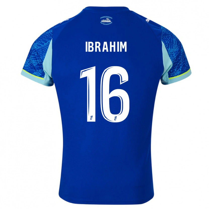 Danxen Bambino Maglia Ayman Ibrahim #16 Azzurro Bianco Kit Gara Third 2025/26 Maglietta