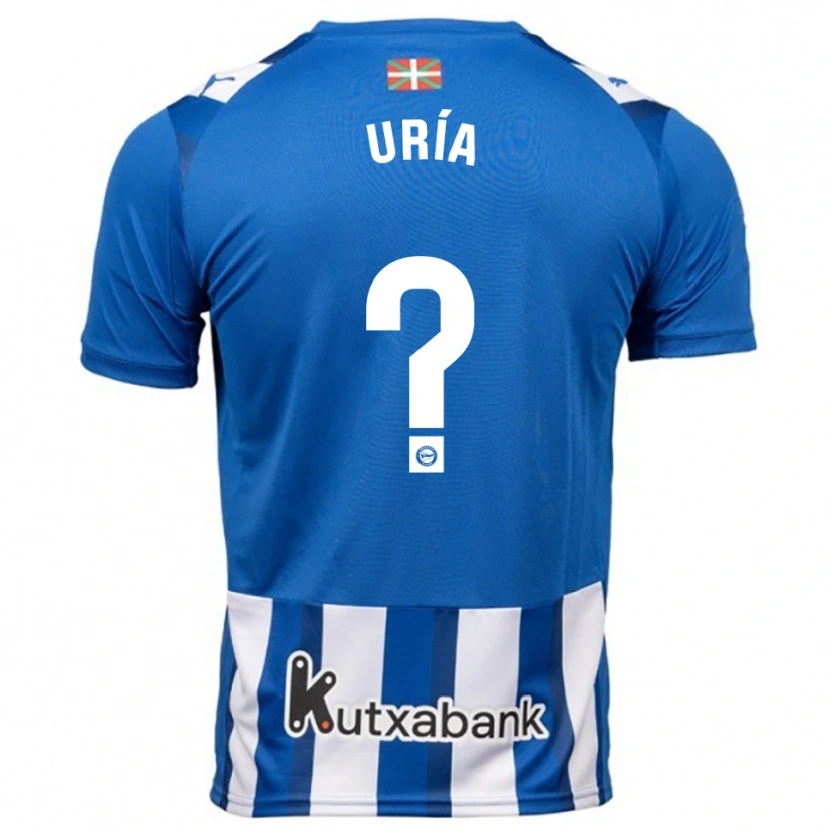 Danxen Uomo Maglia Iker Uría #0 Blu Bianco Kit Gara Home 2025/26 Maglietta
