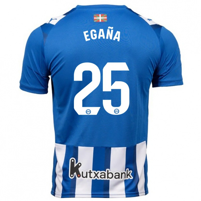 Danxen Uomo Maglia Eider Egaña #25 Blu Bianco Kit Gara Home 2025/26 Maglietta