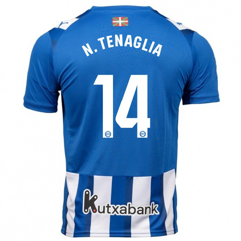 Danxen Uomo Maglia Nahuel Tenaglia #14 Blu Bianco Kit Gara Home 2025/26 Maglietta