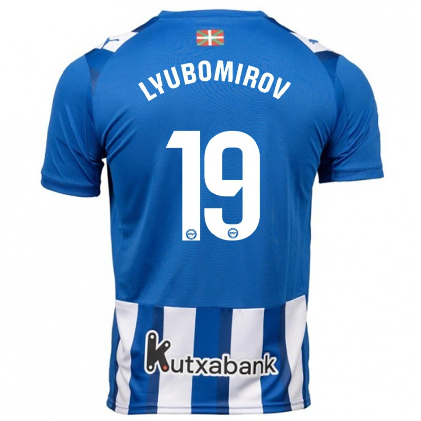 Danxen Uomo Maglia Daniel Lyubomirov #19 Blu Bianco Kit Gara Home 2025/26 Maglietta