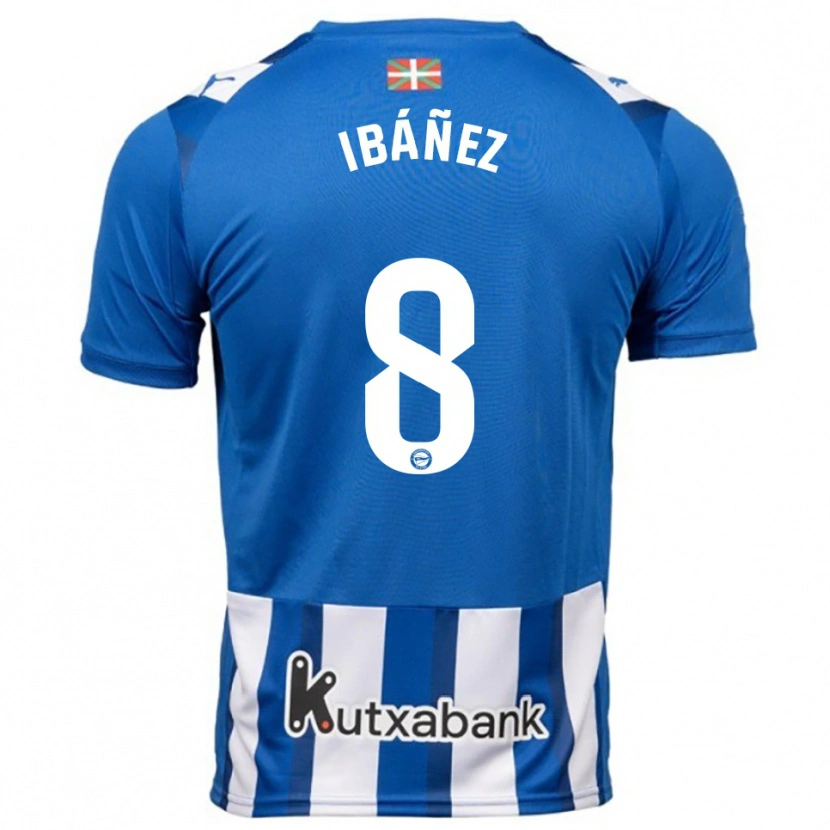 Danxen Uomo Maglia Pablo Ibáñez #8 Blu Bianco Kit Gara Home 2025/26 Maglietta