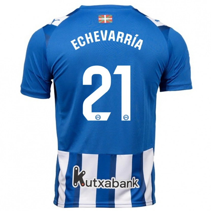 Danxen Uomo Maglia Martin Echevarría #21 Blu Bianco Kit Gara Home 2025/26 Maglietta