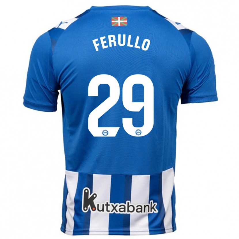 Danxen Uomo Maglia Flavio Ferullo #29 Blu Bianco Kit Gara Home 2025/26 Maglietta