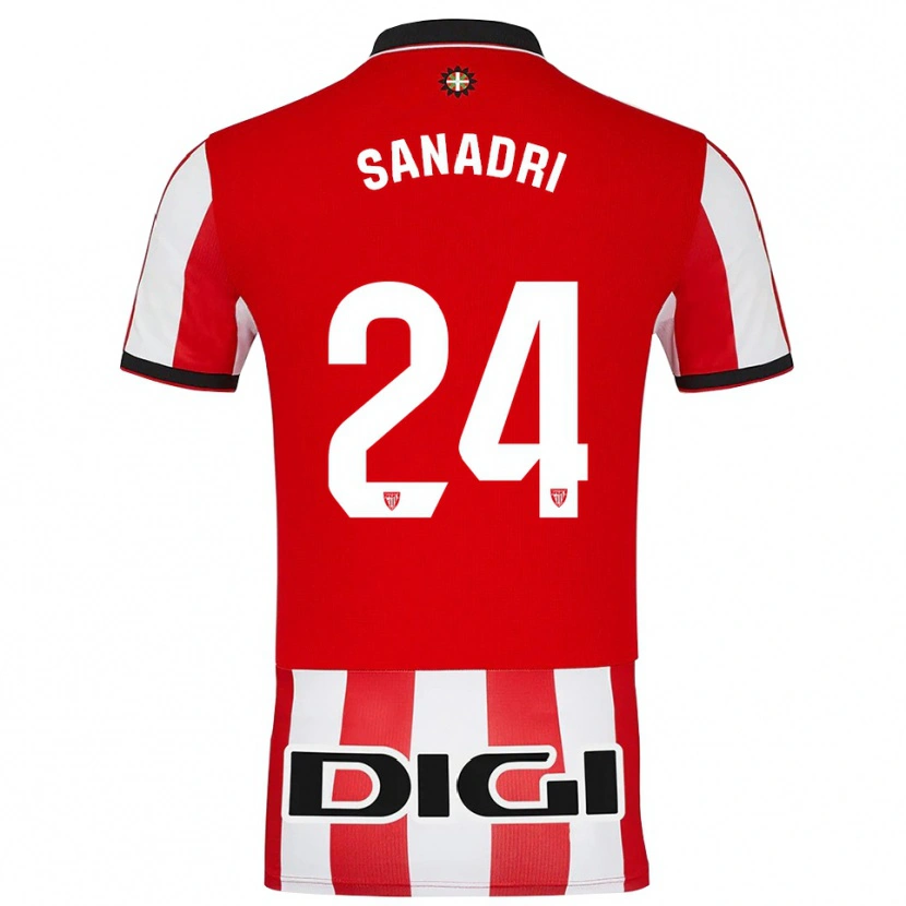 Danxen Uomo Maglia Sanadri #24 Rosso Bianco Kit Gara Home 2025/26 Maglietta