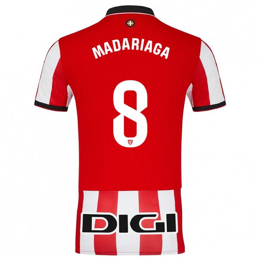 Danxen Uomo Maglia Joan Madariaga #8 Rosso Bianco Kit Gara Home 2025/26 Maglietta