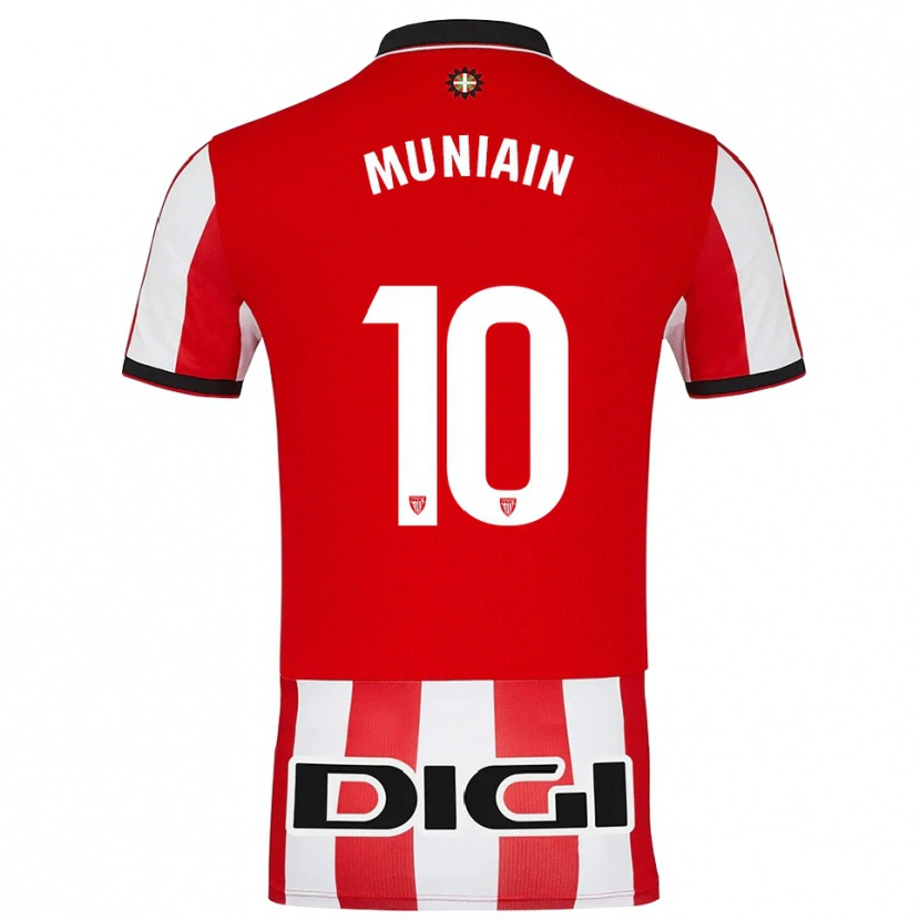 Danxen Uomo Maglia Iker Muniain #10 Rosso Bianco Kit Gara Home 2025/26 Maglietta