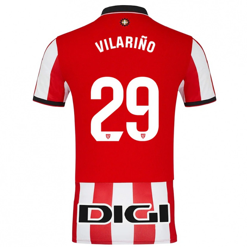 Danxen Uomo Maglia Maitane Vilariño Mendinueta #29 Rosso Bianco Kit Gara Home 2025/26 Maglietta