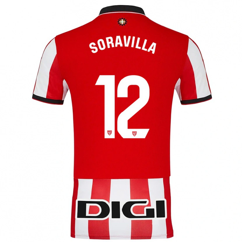 Danxen Uomo Maglia Ander Soravilla #12 Rosso Bianco Kit Gara Home 2025/26 Maglietta