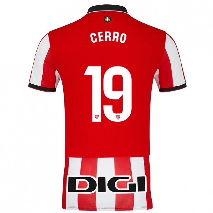 Danxen Uomo Maglia Mariana Cerro Galán #19 Rosso Bianco Kit Gara Home 2025/26 Maglietta