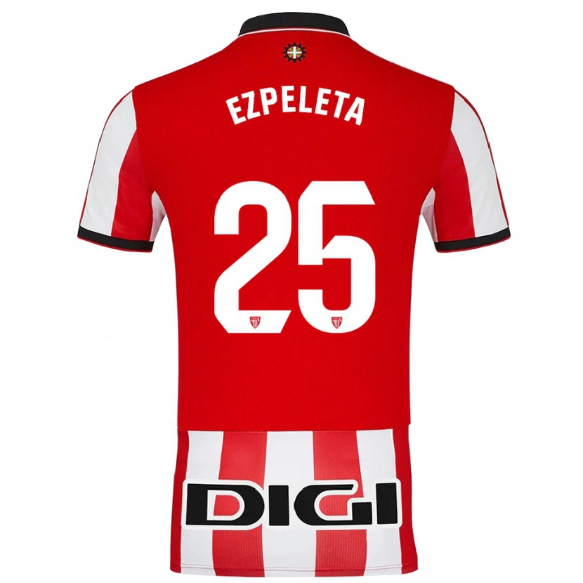 Danxen Uomo Maglia Ander Ezpeleta #25 Rosso Bianco Kit Gara Home 2025/26 Maglietta