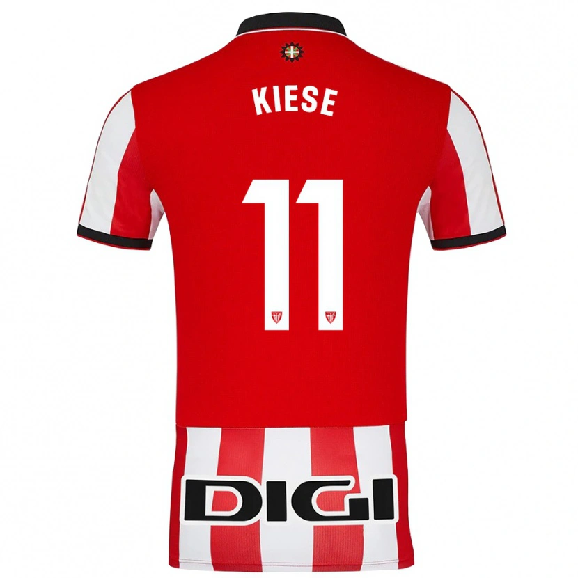 Danxen Uomo Maglia Manasse Kiese #11 Rosso Bianco Kit Gara Home 2025/26 Maglietta
