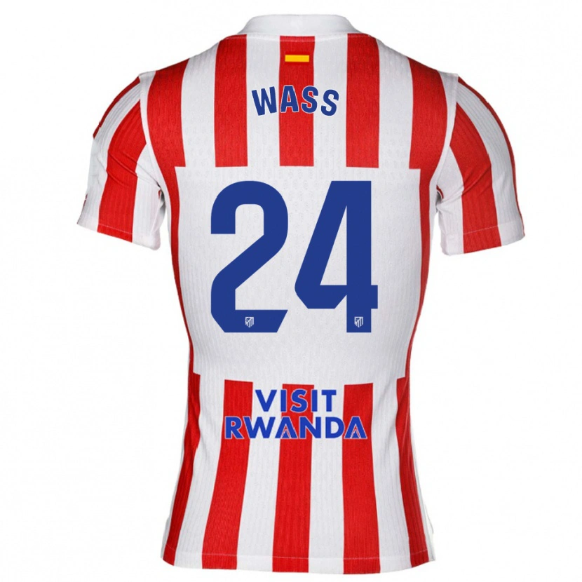 Danxen Uomo Maglia Daniel Wass #24 Rosso Bianco Kit Gara Home 2025/26 Maglietta