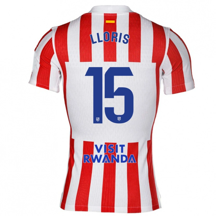 Danxen Uomo Maglia Silvia Lloris #15 Rosso Bianco Kit Gara Home 2025/26 Maglietta