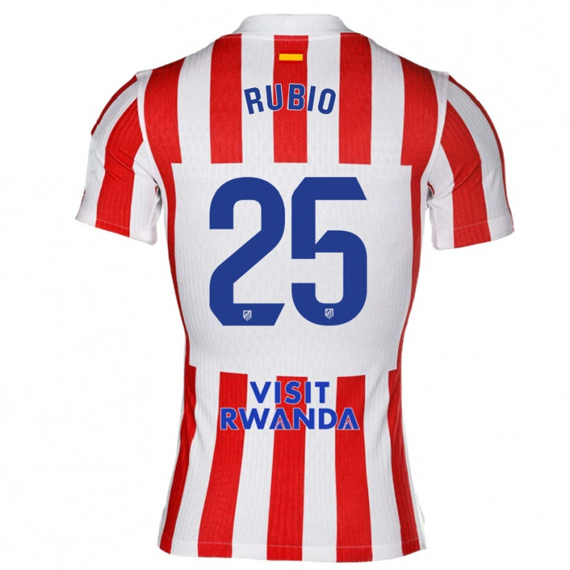 Danxen Uomo Maglia Daniel Rubio #25 Rosso Bianco Kit Gara Home 2025/26 Maglietta
