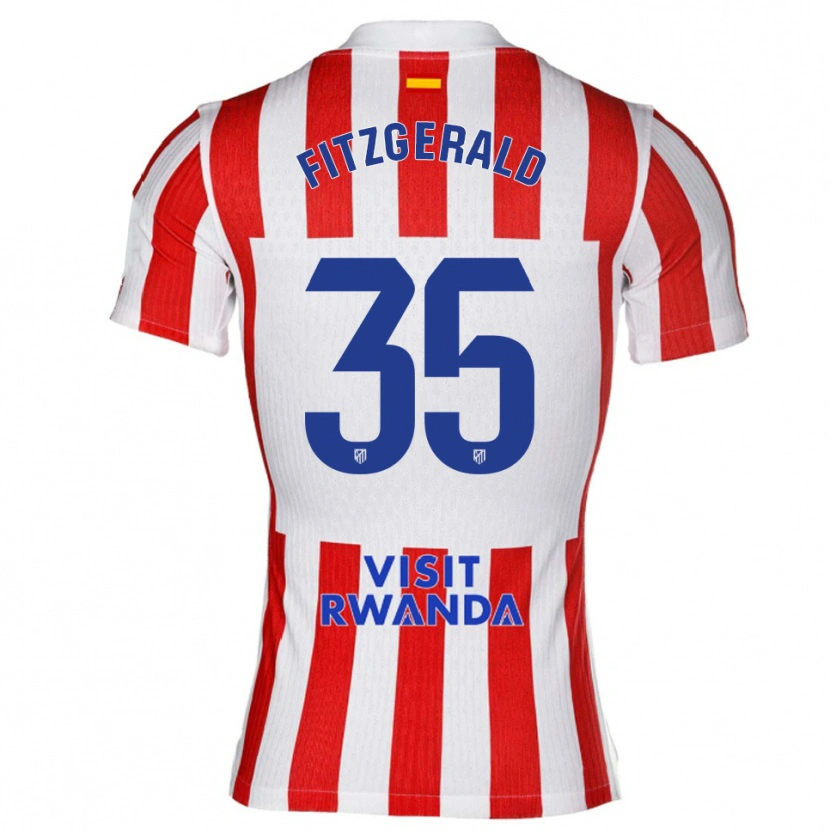 Danxen Uomo Maglia Daniel Fitzgerald #35 Rosso Bianco Kit Gara Home 2025/26 Maglietta