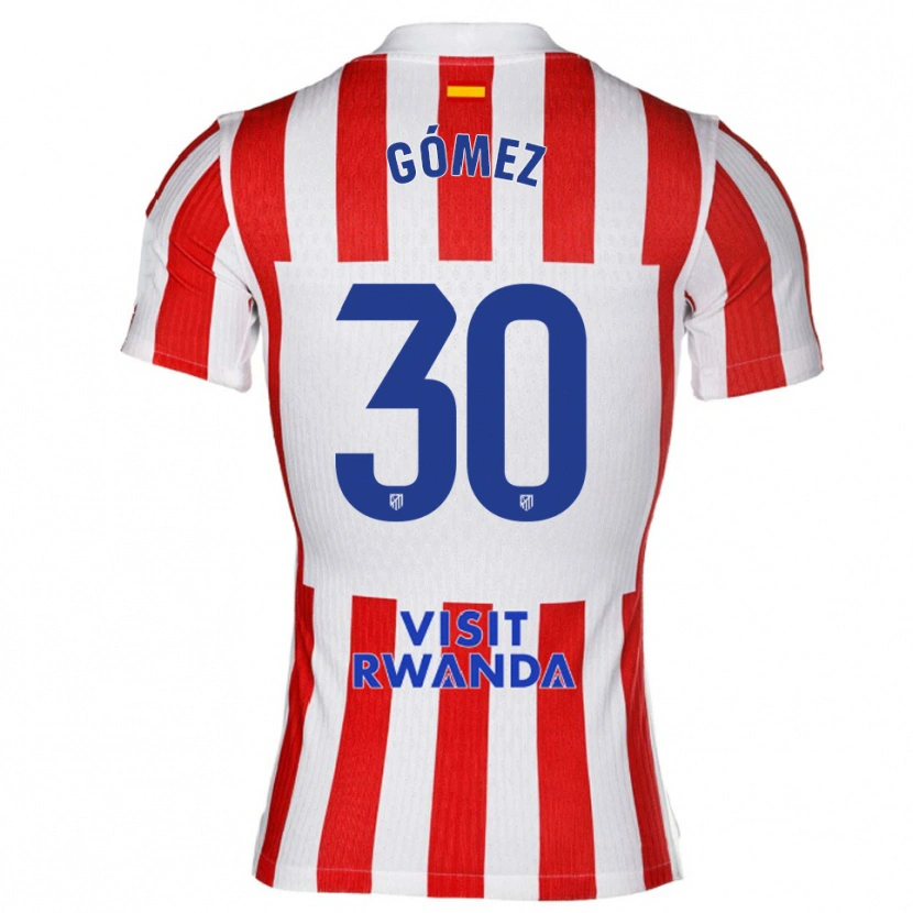 Danxen Uomo Maglia Rubén Gómez #30 Rosso Bianco Kit Gara Home 2025/26 Maglietta
