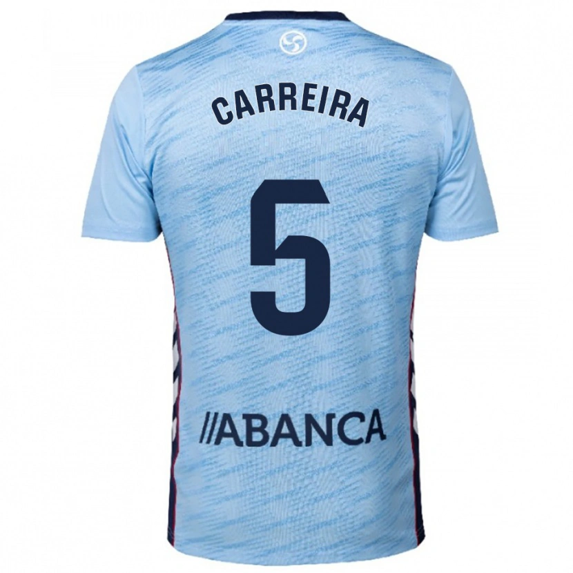 Danxen Uomo Maglia Sergio Carreira #5 Azzurro Rosso Kit Gara Home 2025/26 Maglietta