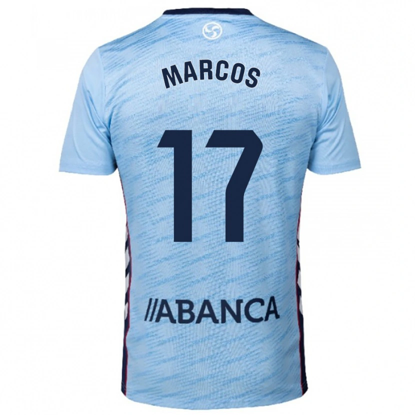 Danxen Uomo Maglia Óscar Marcos #17 Azzurro Rosso Kit Gara Home 2025/26 Maglietta