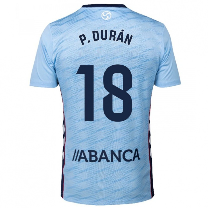 Danxen Uomo Maglia Pablo Durán #18 Azzurro Rosso Kit Gara Home 2025/26 Maglietta