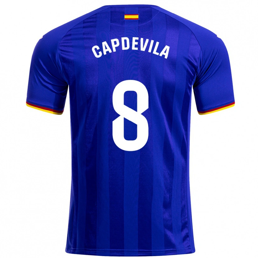 Danxen Uomo Maglia Adrià Capdevila #8 Blu Rosso Giallo Kit Gara Home 2025/26 Maglietta