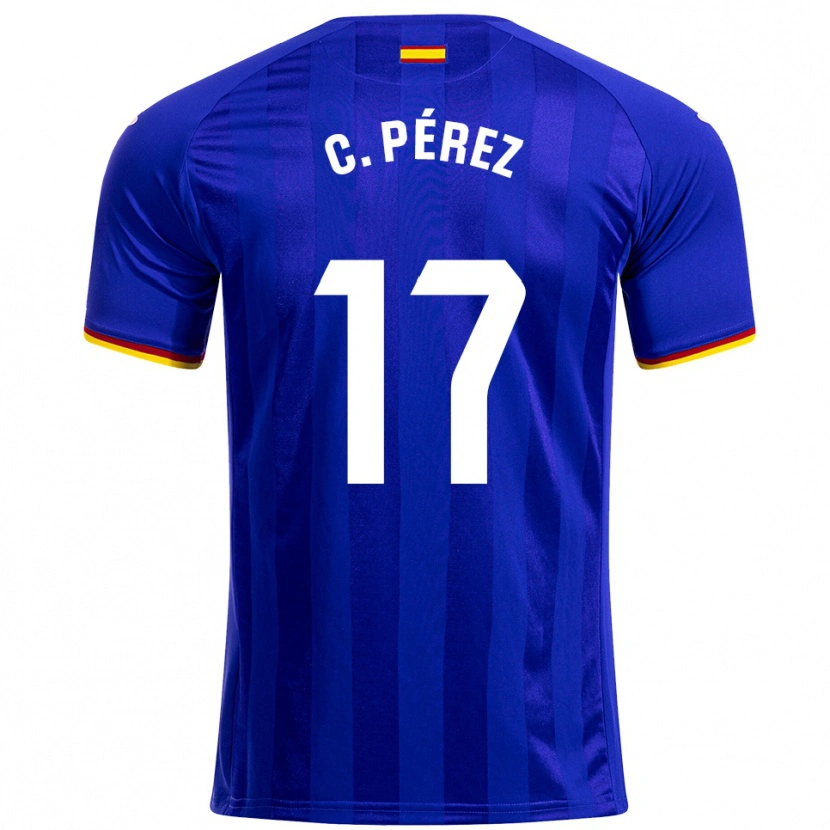 Danxen Uomo Maglia Carles Perez #17 Blu Rosso Giallo Kit Gara Home 2025/26 Maglietta