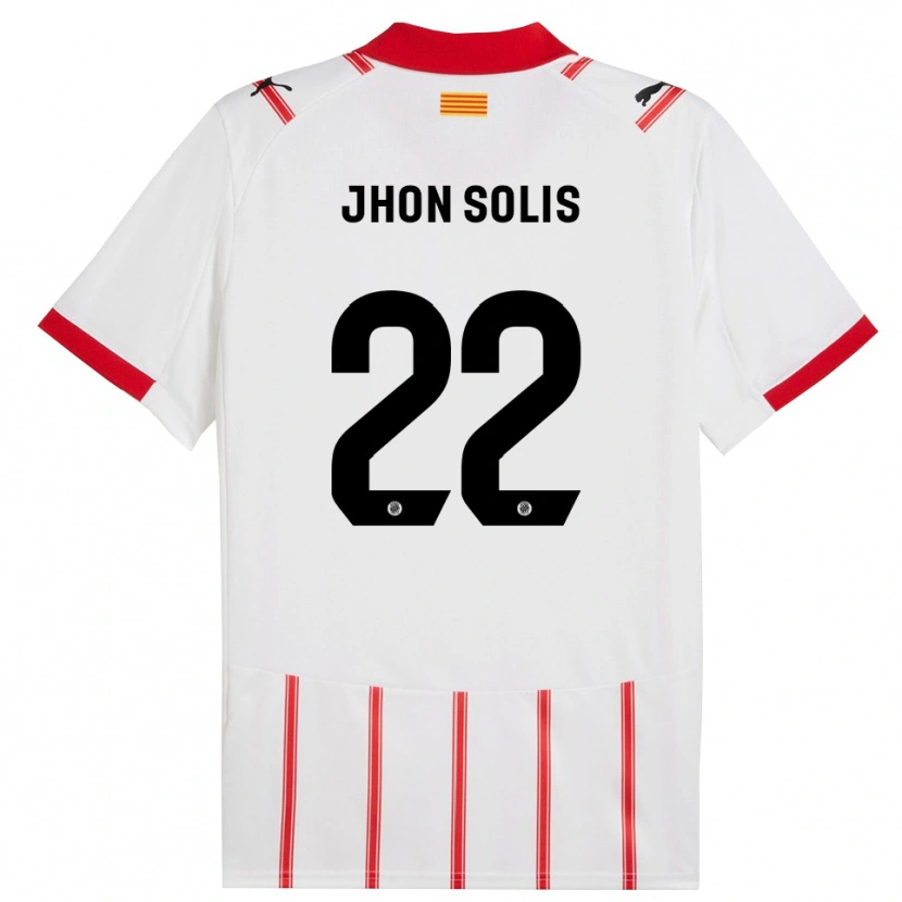 Danxen Uomo Maglia Jhon Solís #22 Bianco Rosso Kit Gara Home 2025/26 Maglietta