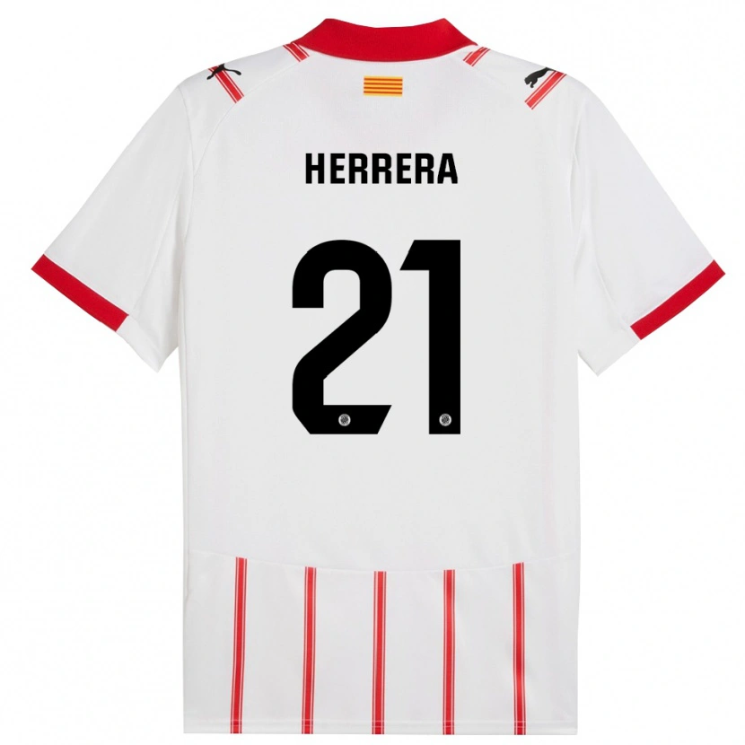 Danxen Uomo Maglia Yangel Herrera #21 Bianco Rosso Kit Gara Home 2025/26 Maglietta