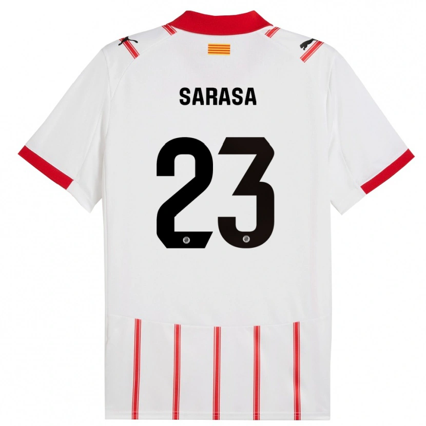 Danxen Uomo Maglia Javi Sarasa #23 Bianco Rosso Kit Gara Home 2025/26 Maglietta