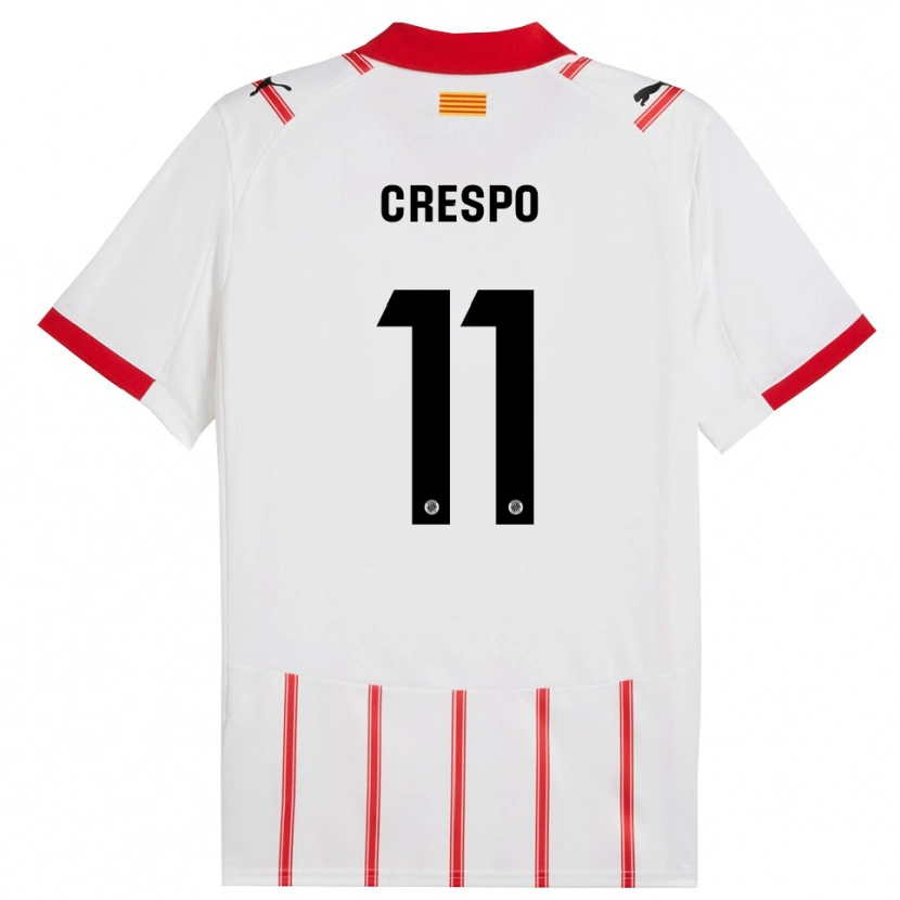 Danxen Uomo Maglia Lydia Crespo #11 Bianco Rosso Kit Gara Home 2025/26 Maglietta