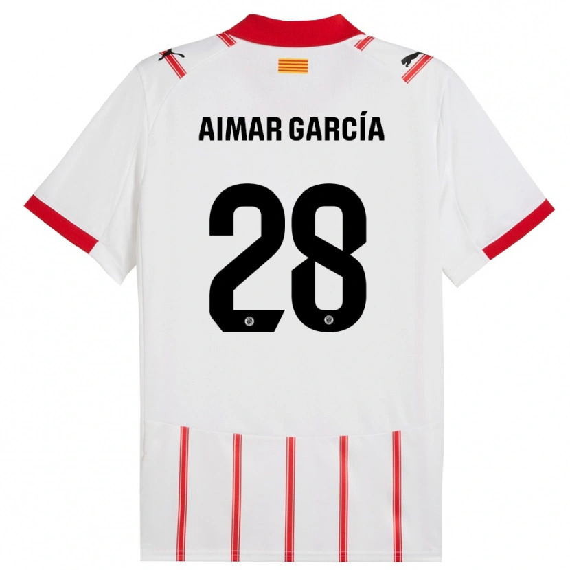 Danxen Uomo Maglia Aimar García #28 Bianco Rosso Kit Gara Home 2025/26 Maglietta