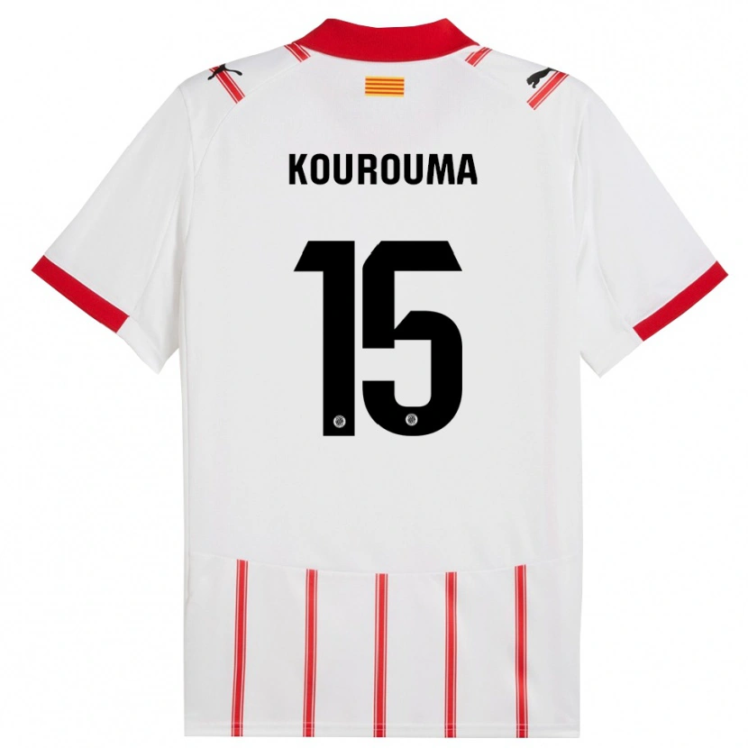 Danxen Uomo Maglia Lass Kourouma #15 Bianco Rosso Kit Gara Home 2025/26 Maglietta