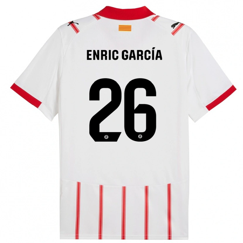 Danxen Uomo Maglia Enric García #26 Bianco Rosso Kit Gara Home 2025/26 Maglietta