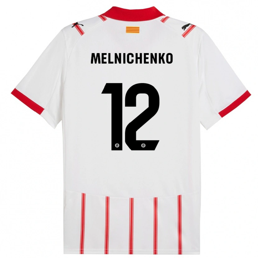 Danxen Uomo Maglia Dmytro Melnichenko #12 Bianco Rosso Kit Gara Home 2025/26 Maglietta