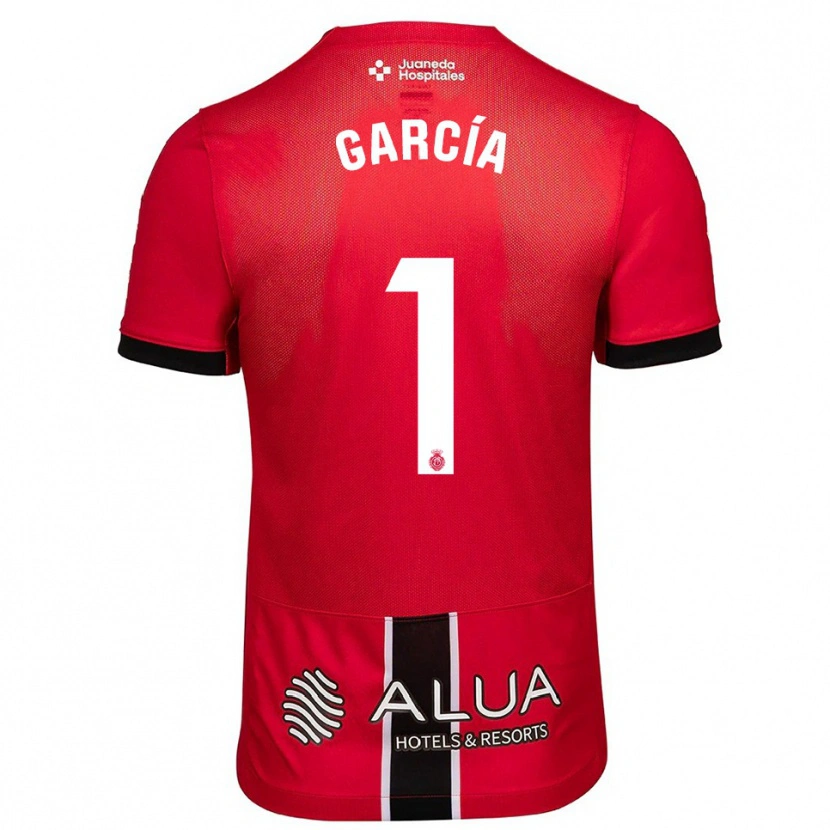 Danxen Uomo Maglia Pere García #1 Rosso Nero Kit Gara Home 2025/26 Maglietta