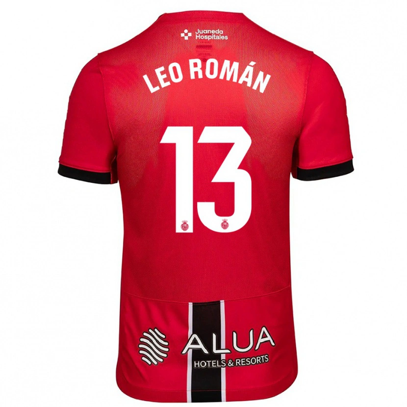 Danxen Uomo Maglia Leo Román #13 Rosso Nero Kit Gara Home 2025/26 Maglietta