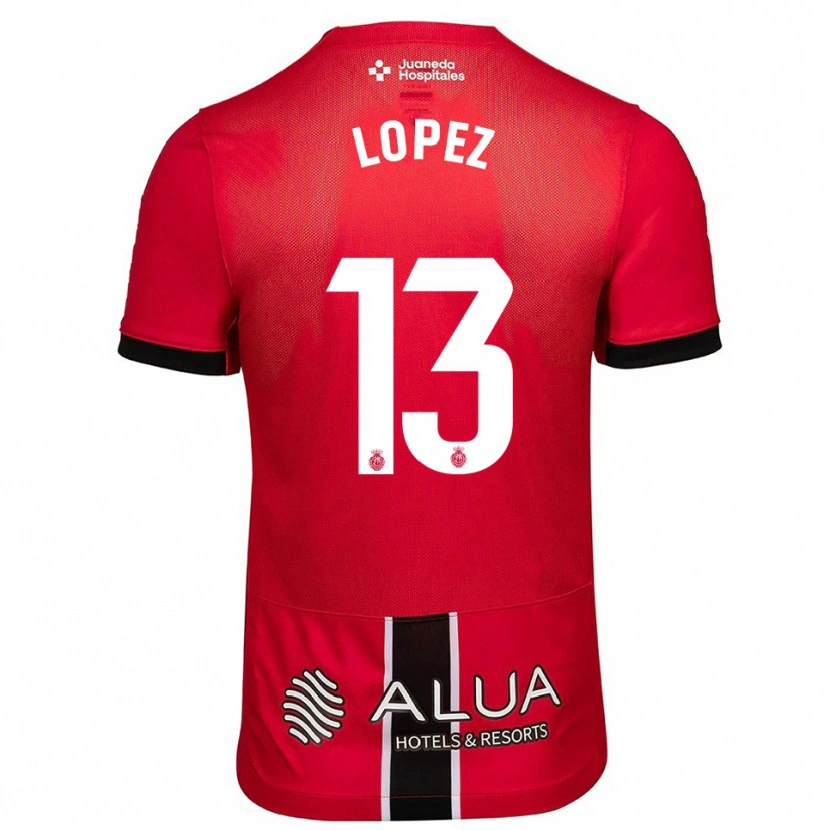 Danxen Uomo Maglia Iván López #13 Rosso Nero Kit Gara Home 2025/26 Maglietta